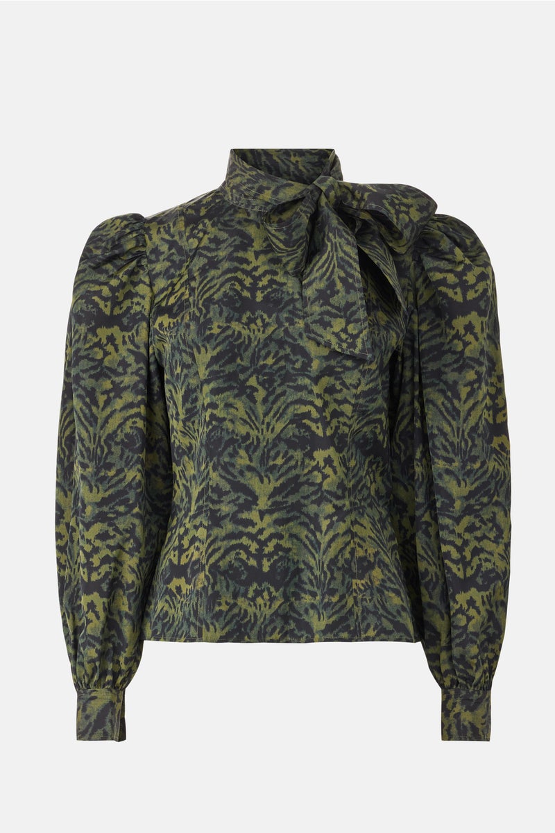 Giorgia Silk Neck Tie Blouse by Ulla Johnson - Photo 4