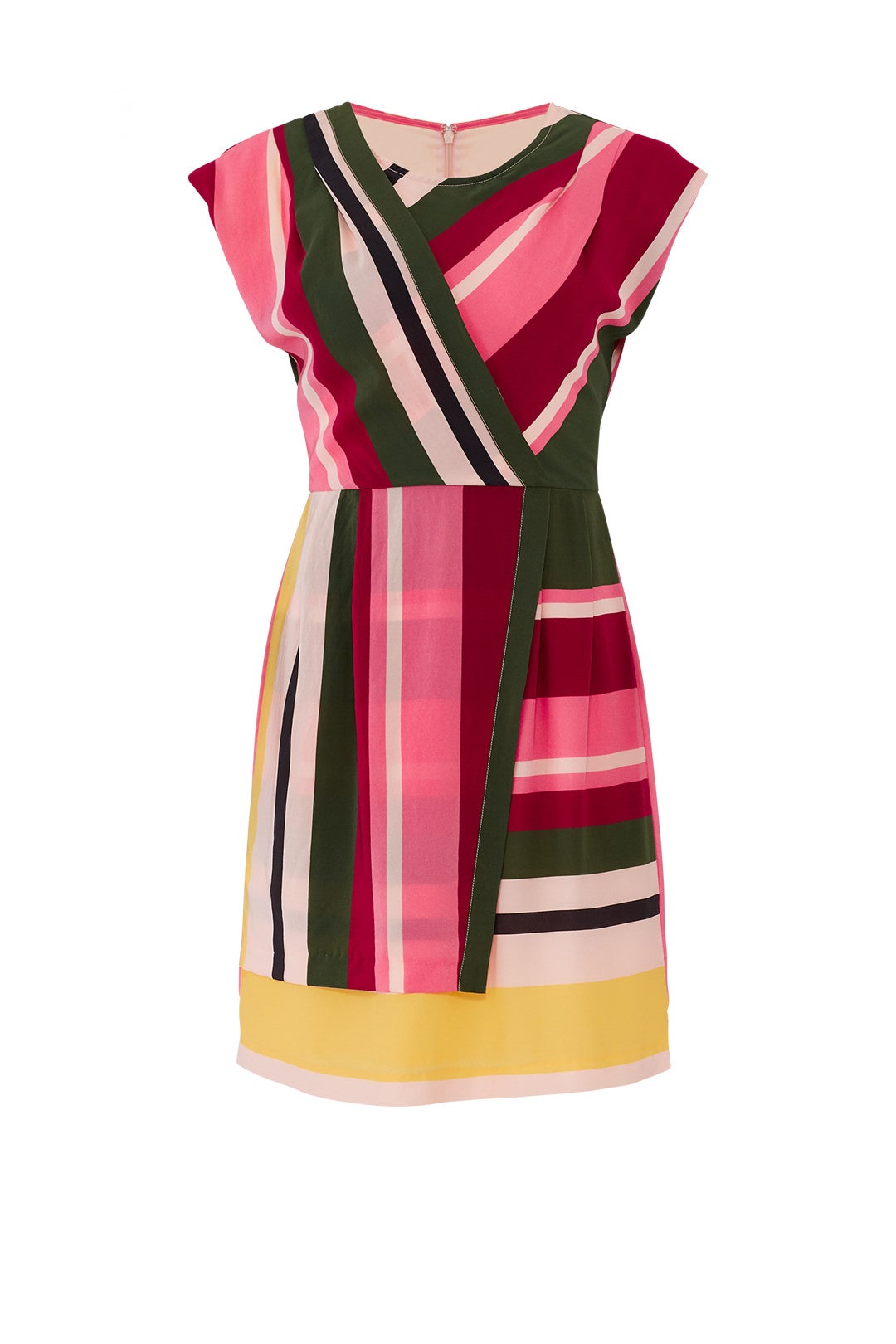 Striped Faux Wrap Dress by Slate & Willow