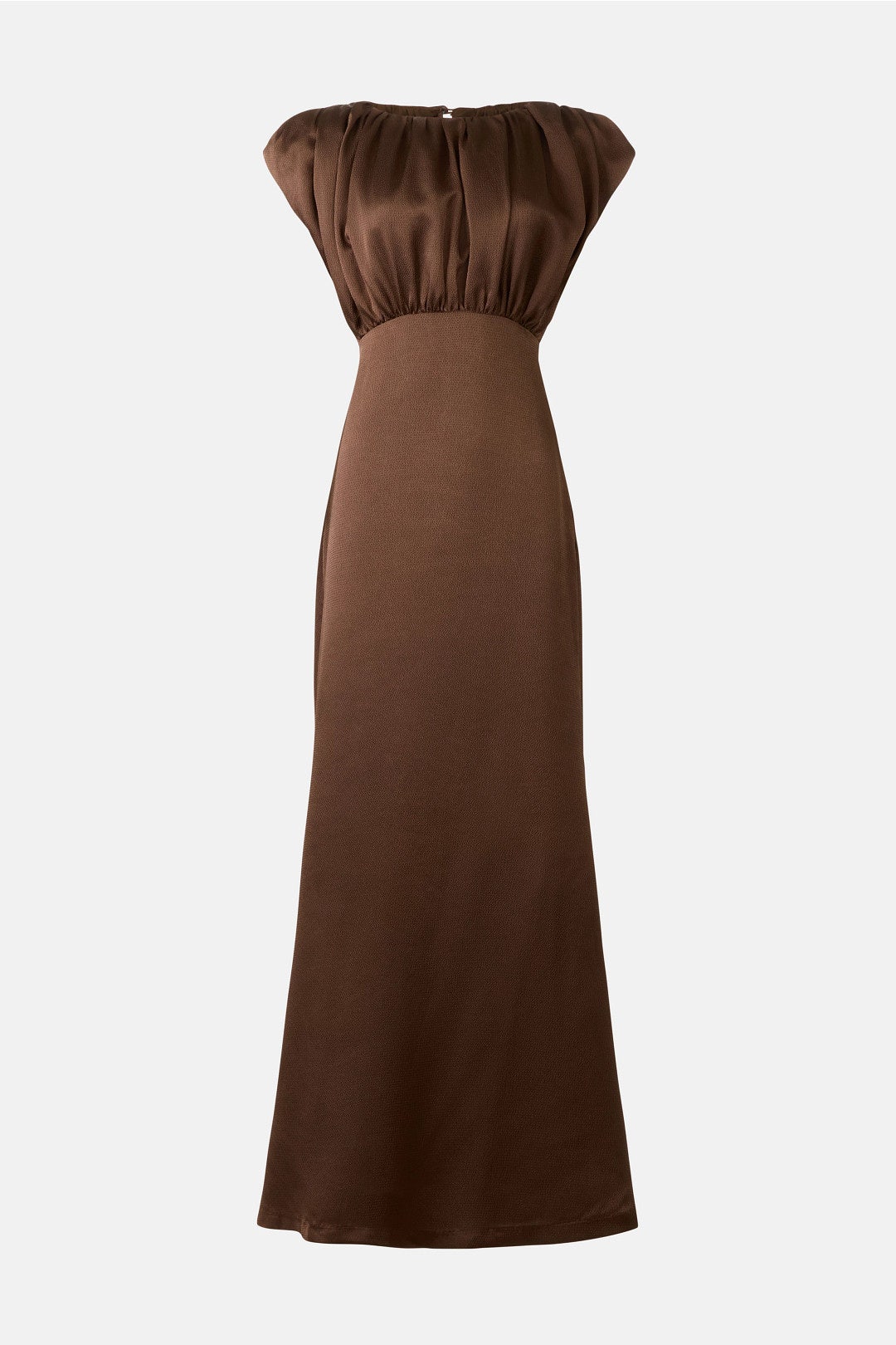 Brown Gathered Bust Gown by Jewel x Badgley Mischka 4