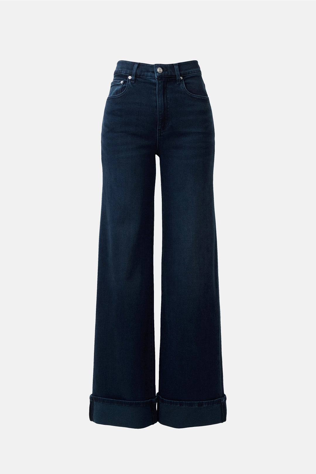 High Rise Column Jeans With Cuff