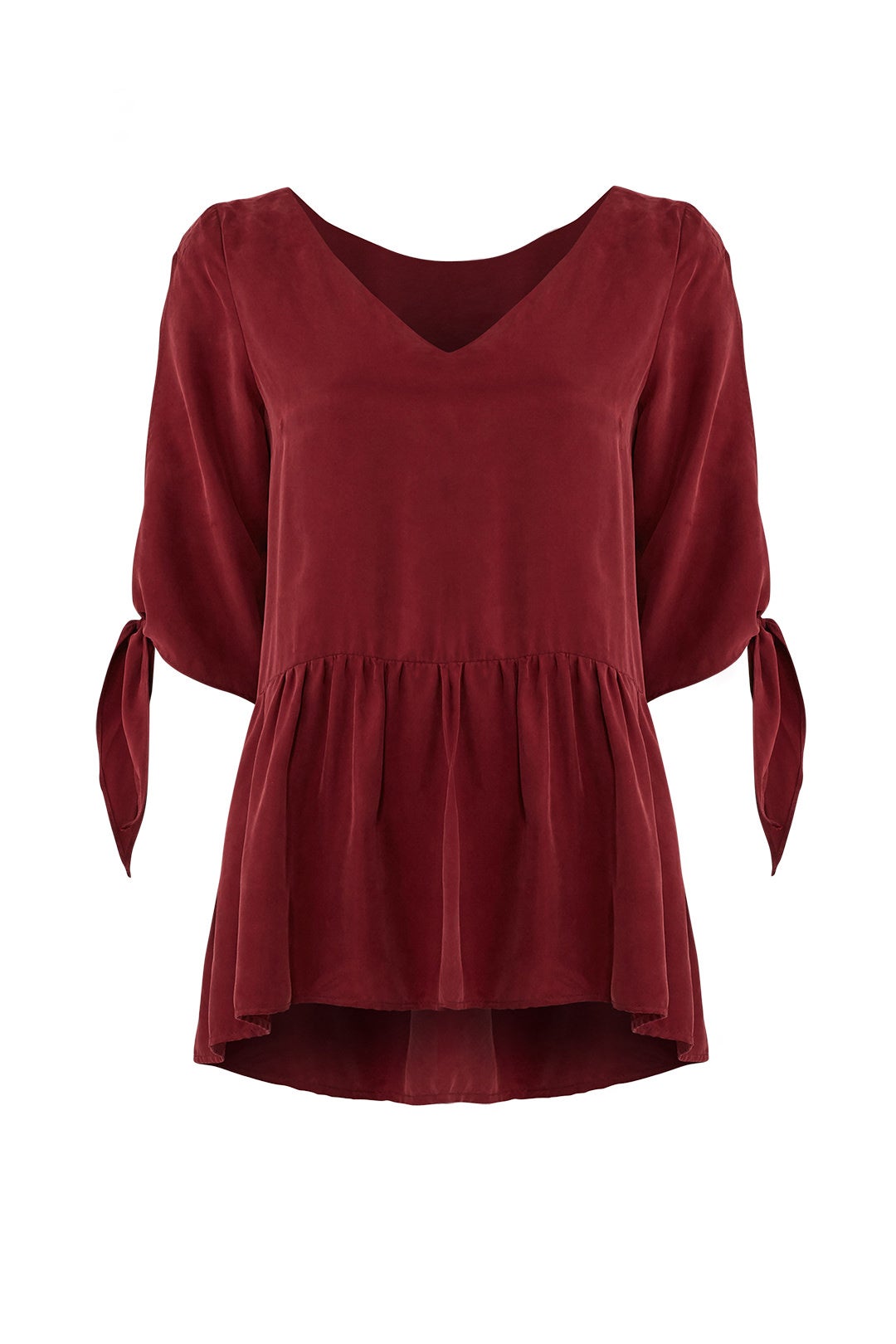 Red Tie Cuff Blouse by Paper Crown