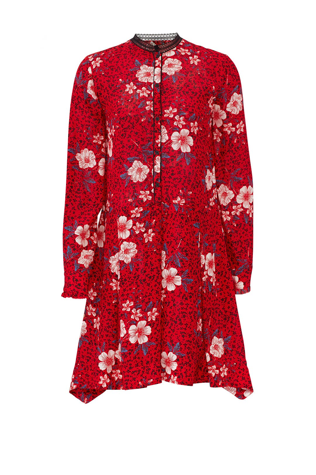 ZADIG&VOLTAIRE　リバーシブルブルゾン　レーヨン　花柄　イタリア製 Red Floral Button Dress by Zadig & Voltaire | Rent the