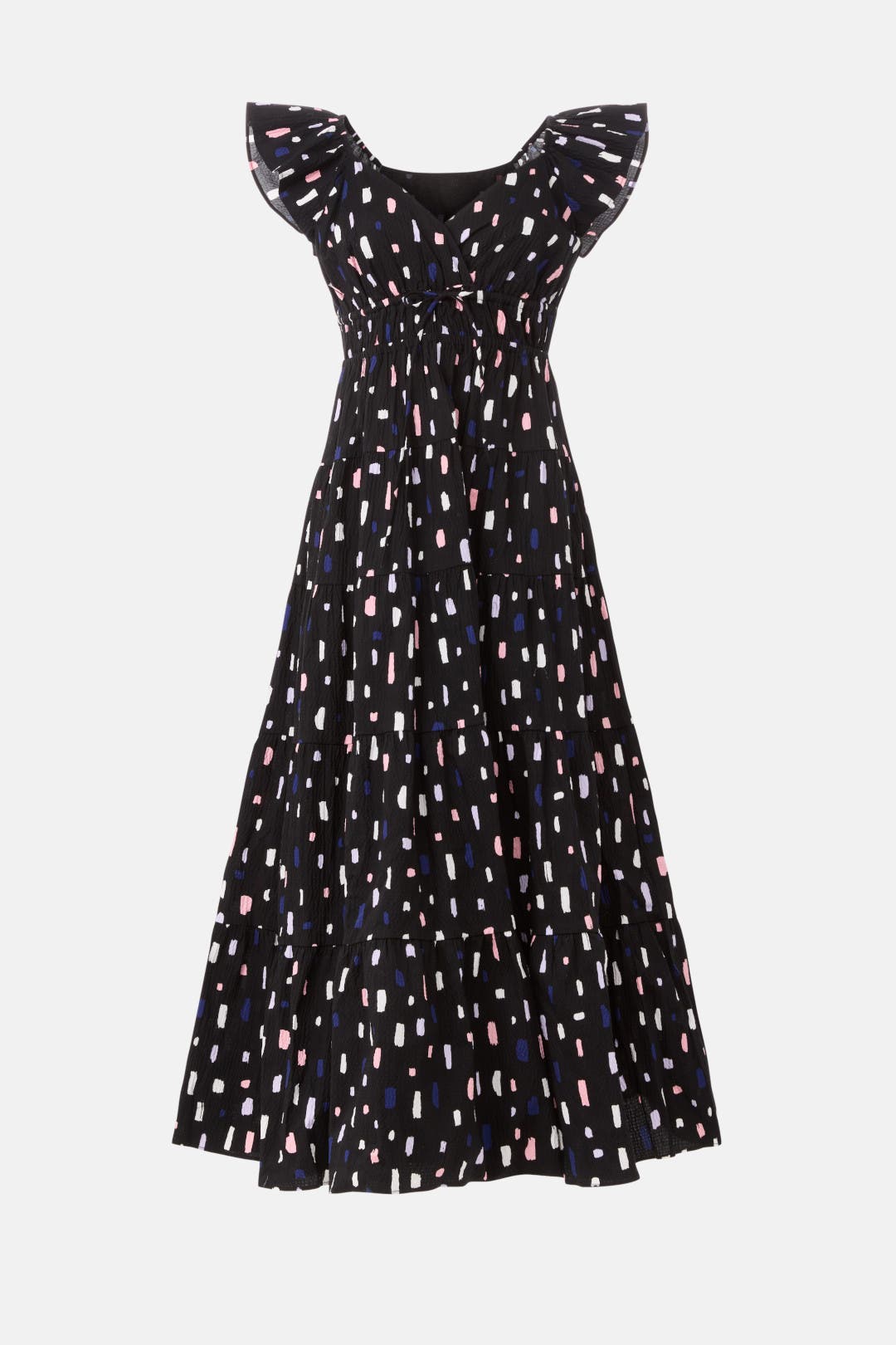 Kate Spade☆Flutter Sleeve Tiered Midi Dress【UK発】 Flutter Sleeve Tiered Midi Dress | Kate Spade New York
