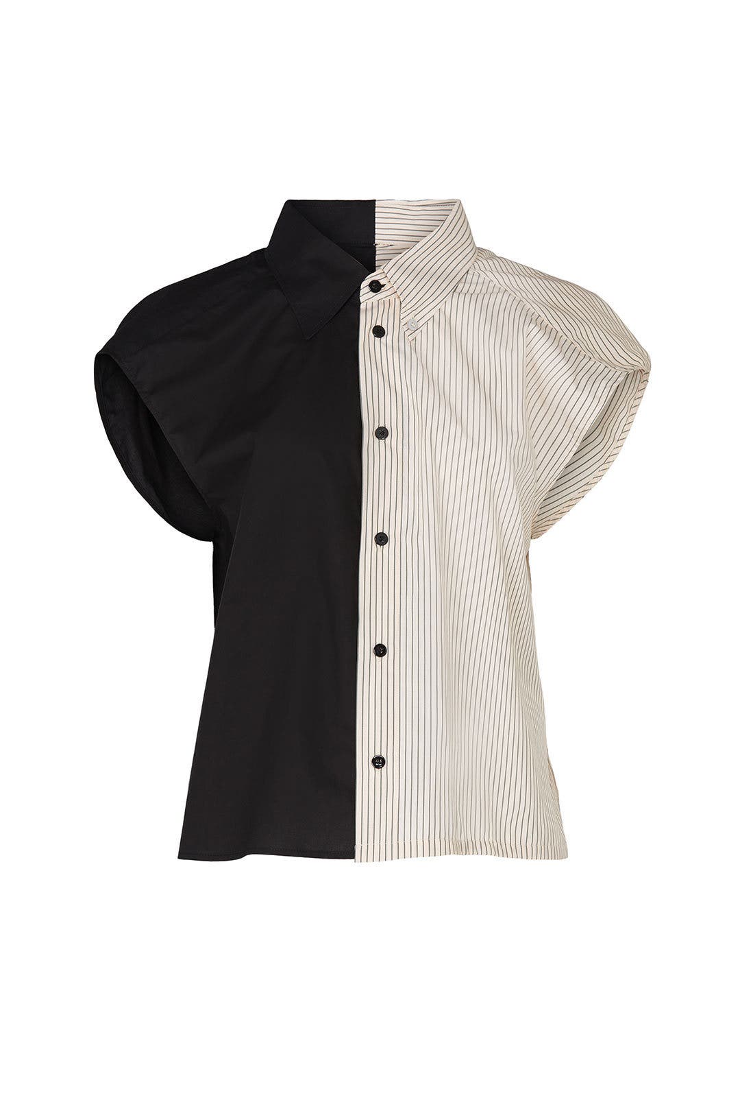 Black Beige Top by MM6 Maison Margiela | Rent the Runway