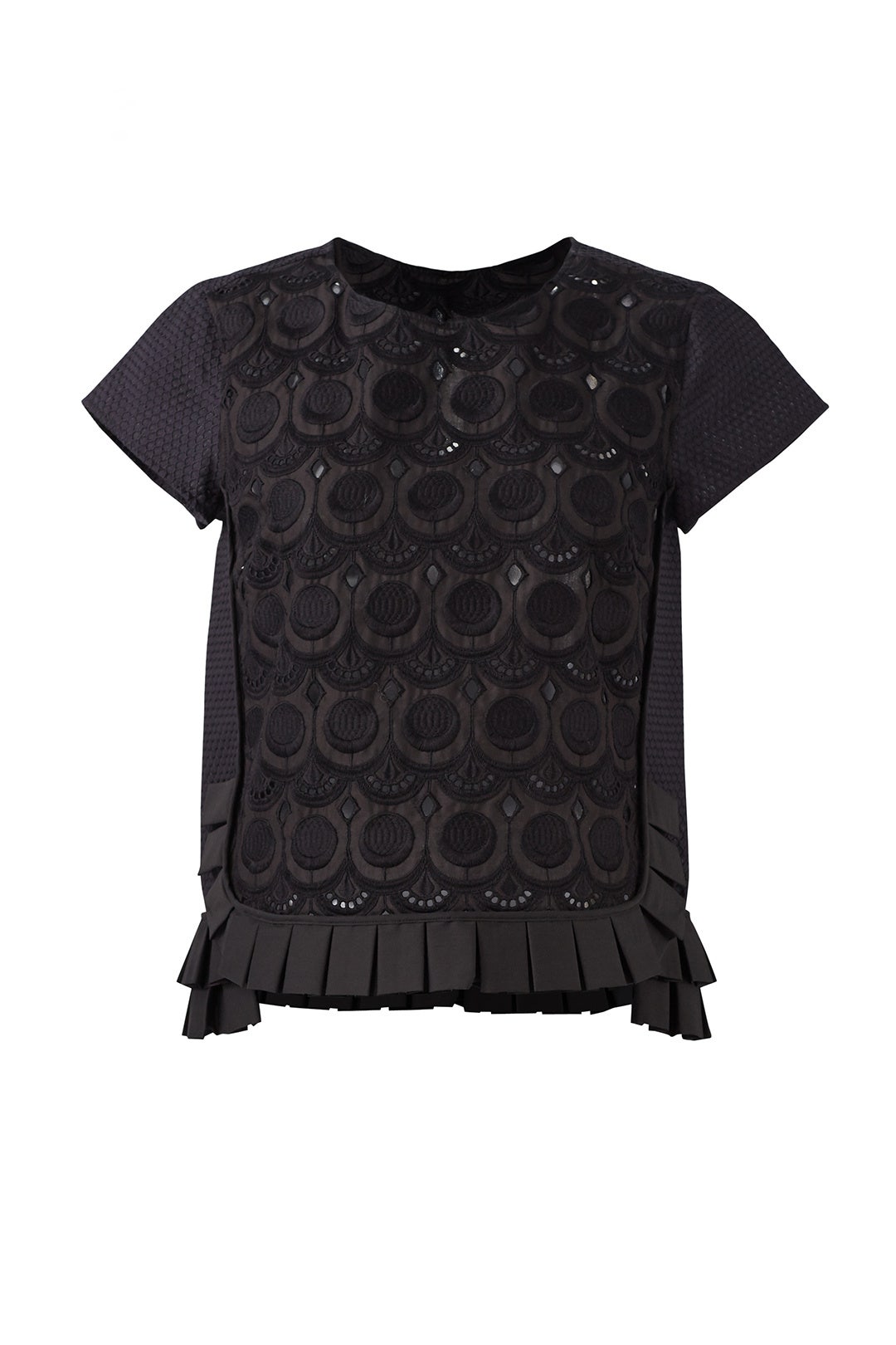 Black Pleat Ruffle Top by Capucci
