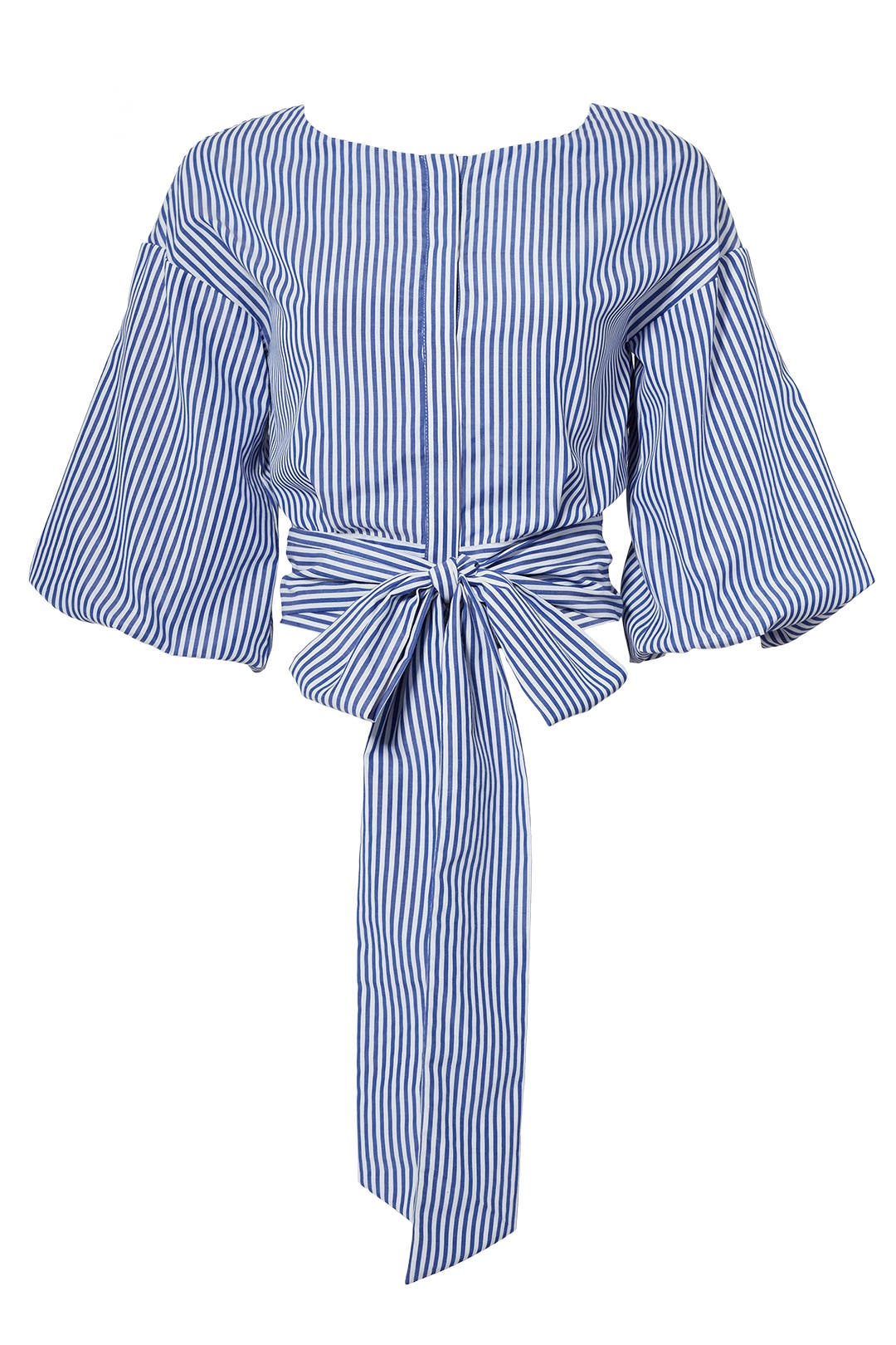 Blue Striped Tie Blouse by J.O.A. for $20 | Rent the Runway