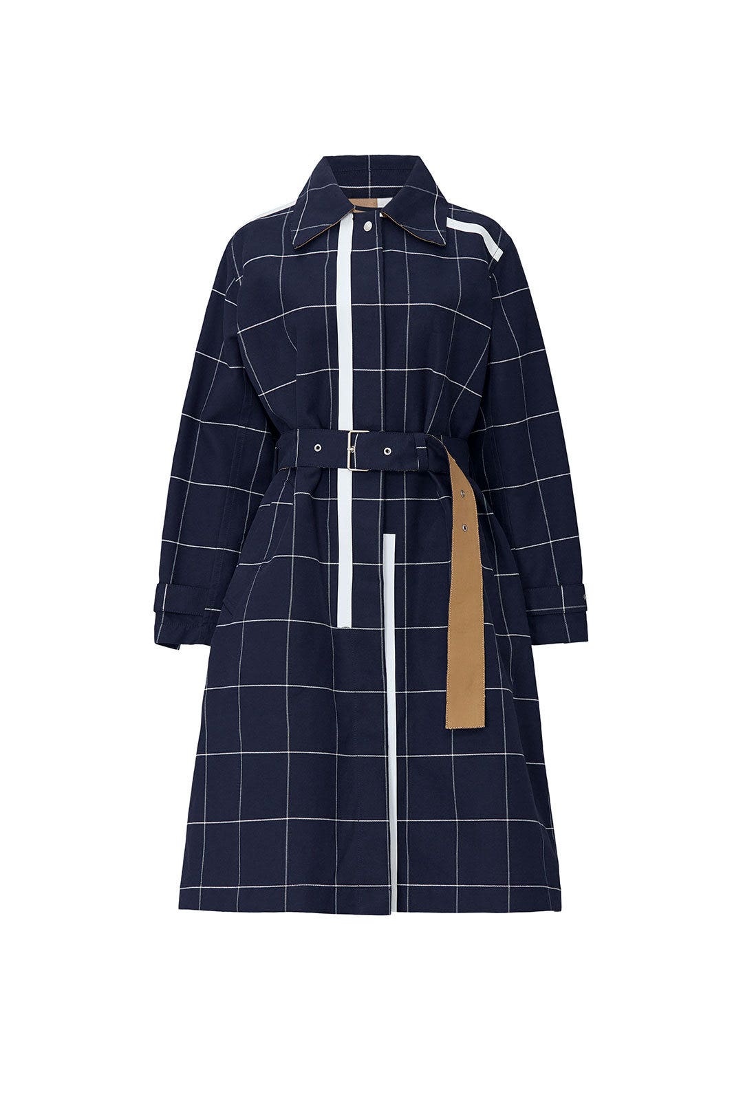 Navy Windowpane Trench Coat by 3.1 Phillip Lim 4