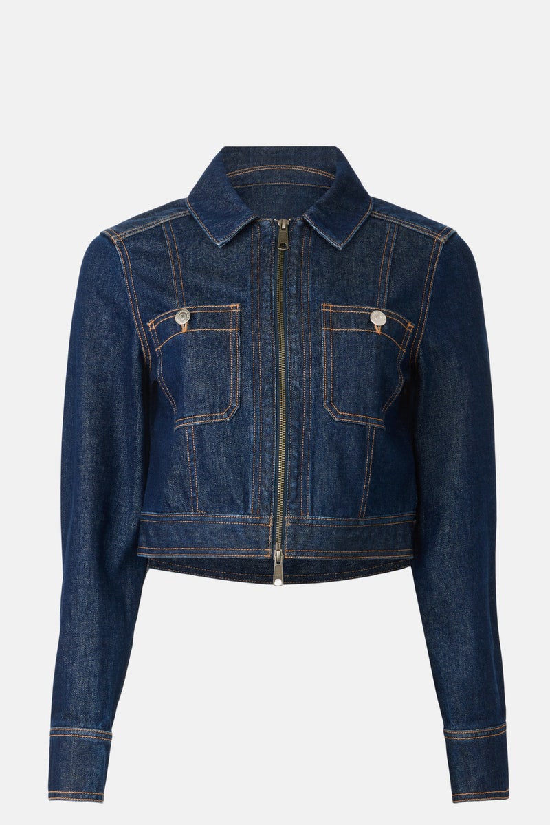 Patty Cropped Denim Jacket by Veronica Beard - Photo 4
