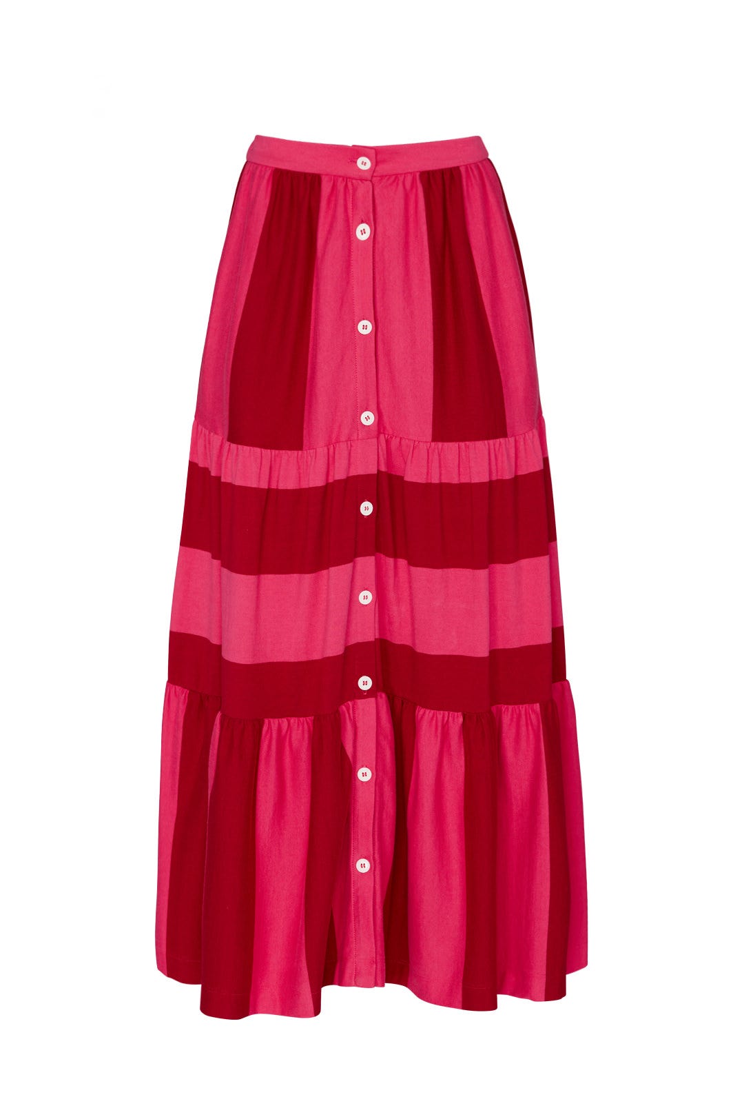 Knit Tiered Button Front Skirt by MDS Stripes