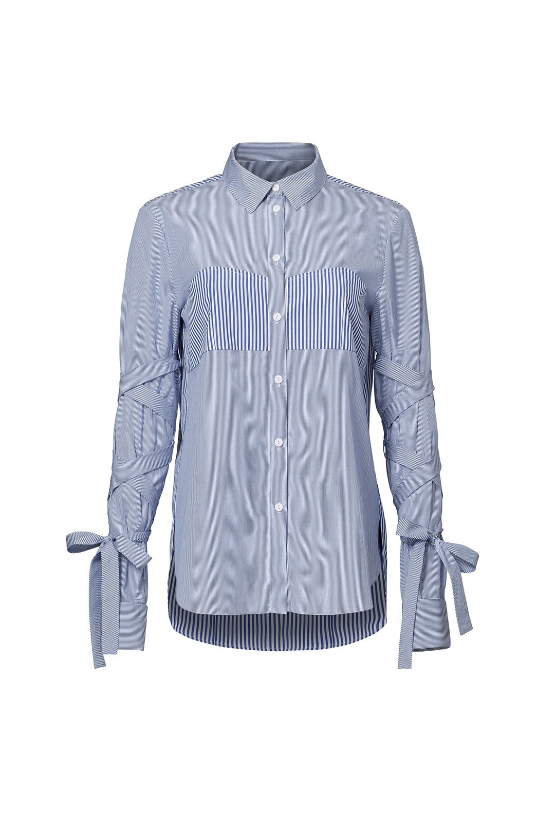Striped Tie Sleeve Shirt by Tibi 3