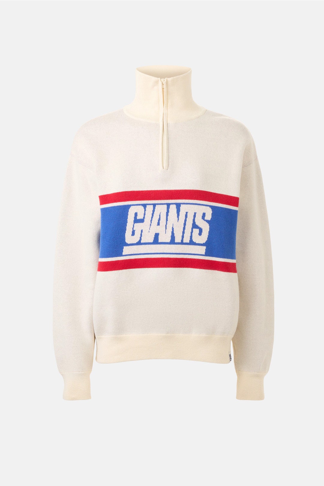 NY Giants Logo Stripe Quarter Zip Sweater by Terez 4