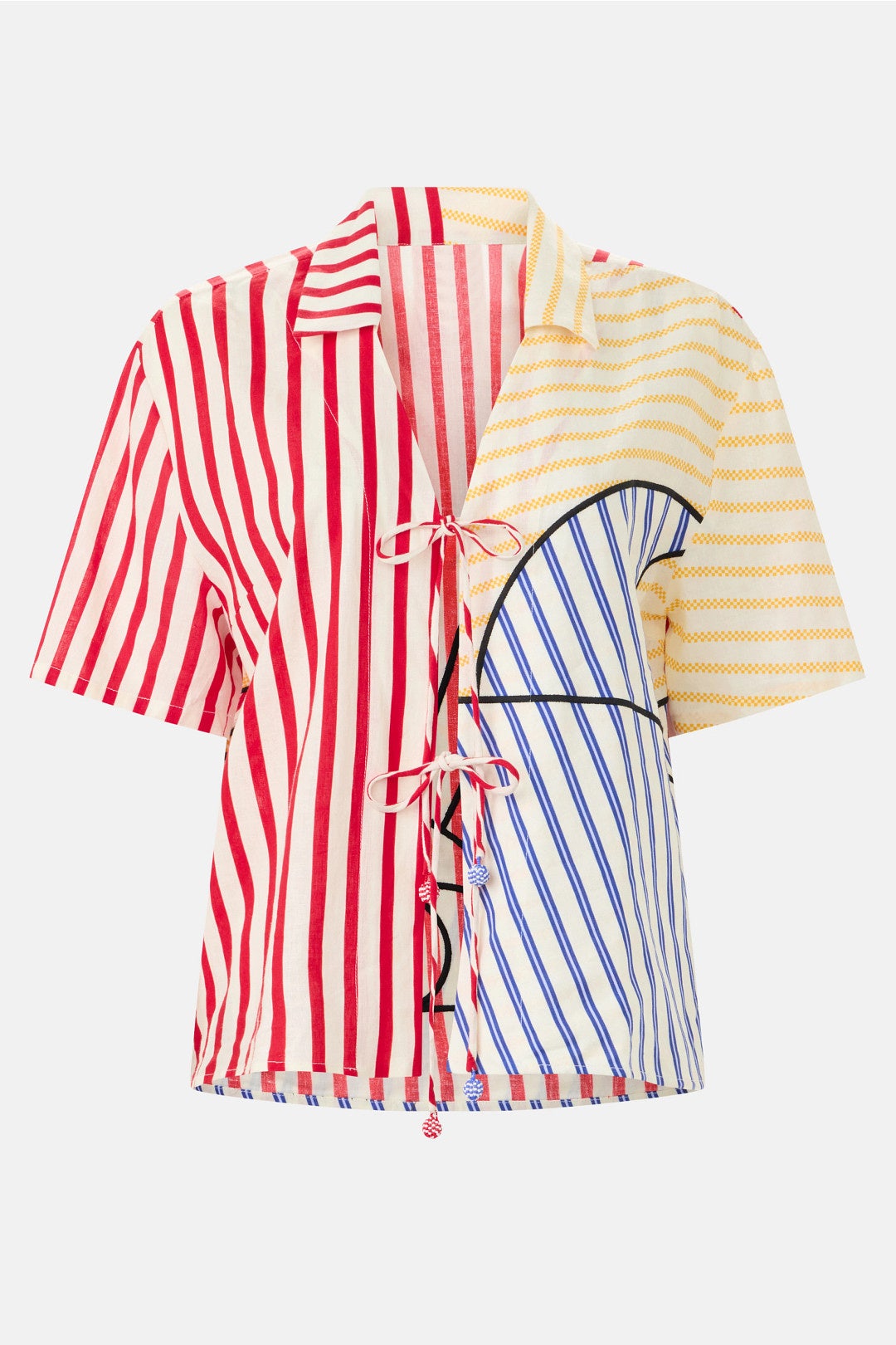 Striped Tie Front Top by FARM Rio