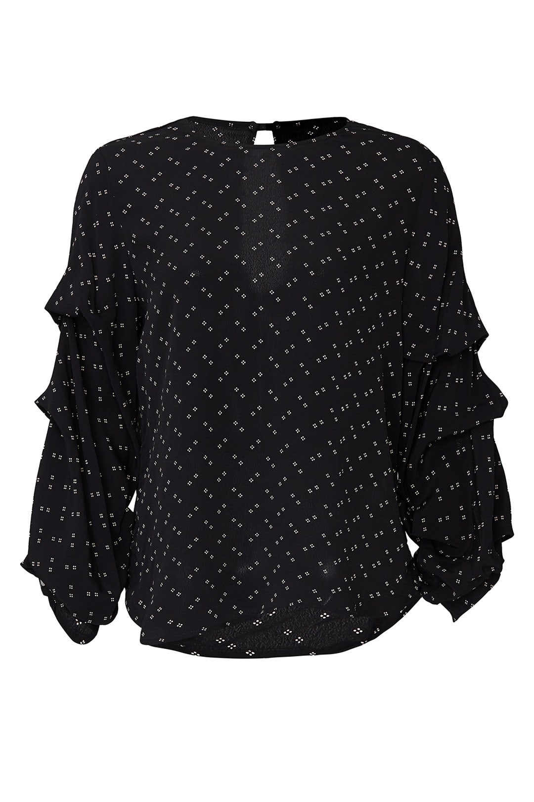 Printed Ruched Sleeve Top by Fifteen Twenty