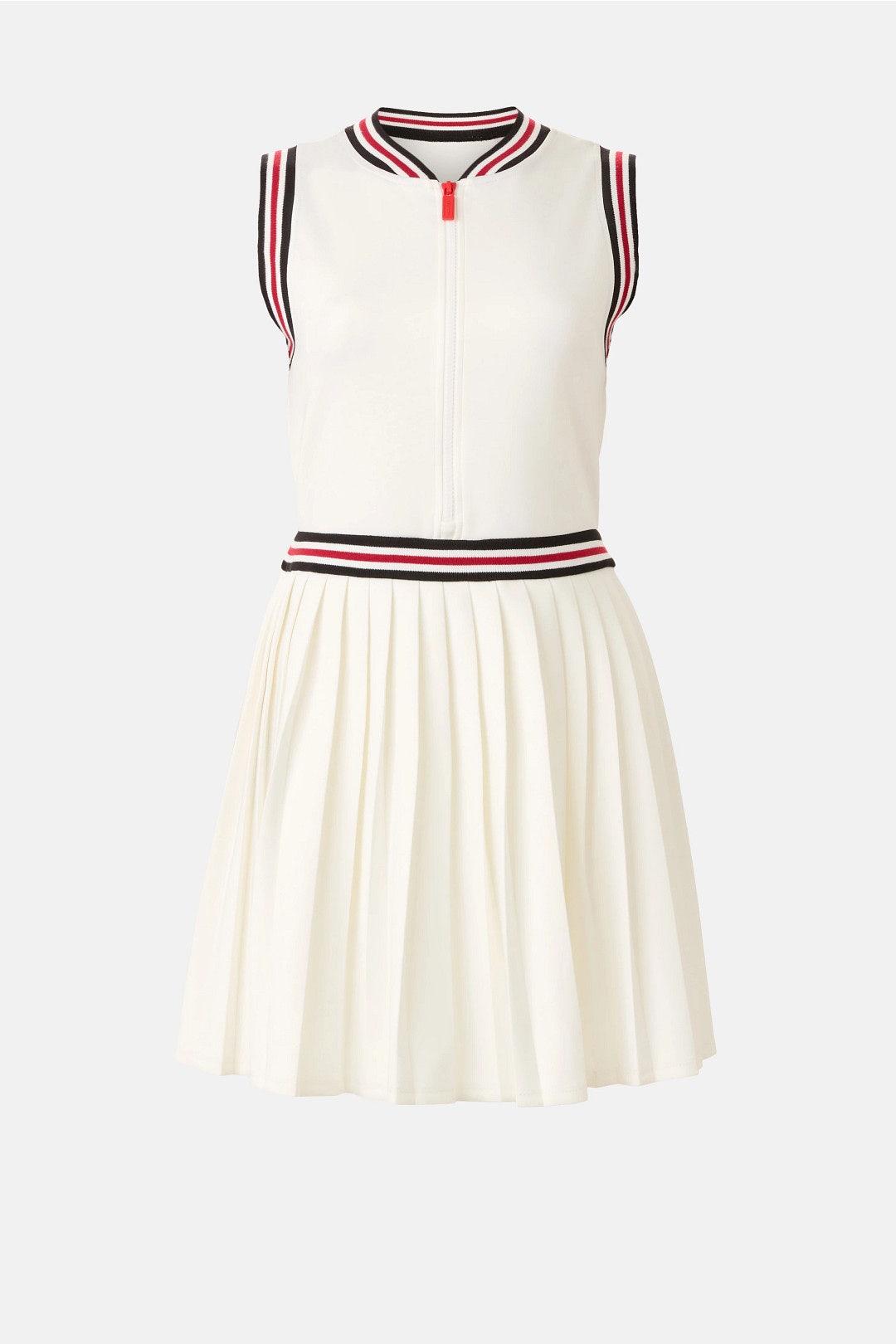 Front Zip Sleeveless Dress with Striped Trim by Hunter 4