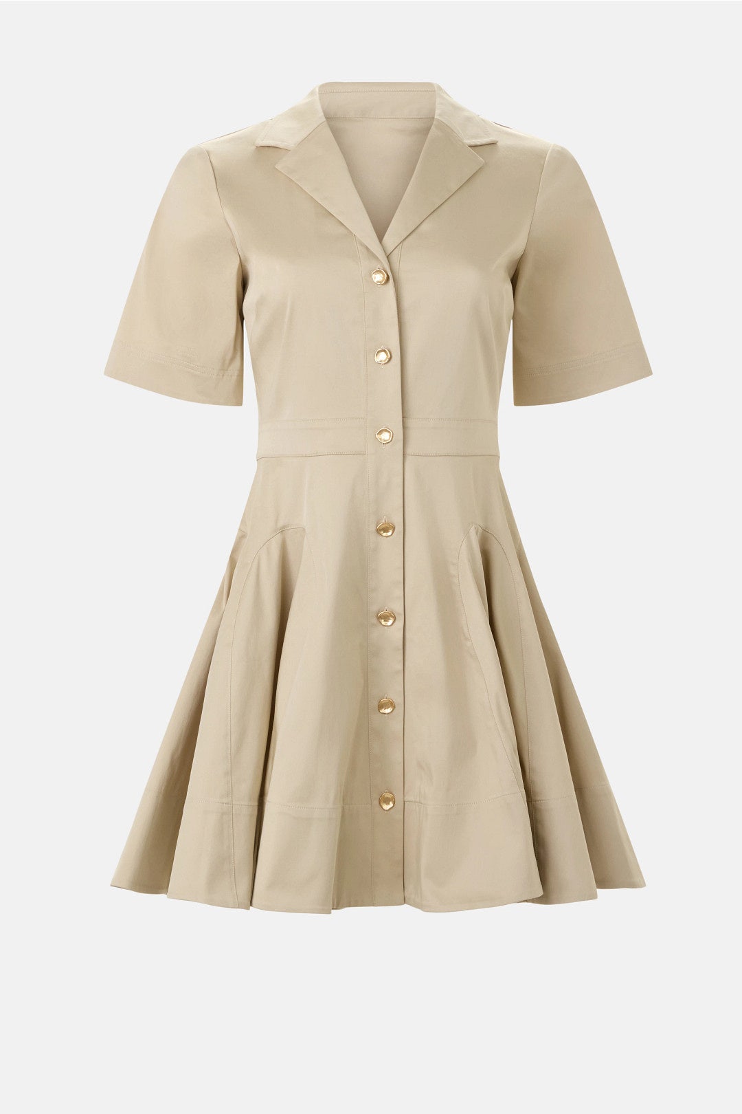 Khaki Short Sleeve Shirt Dress by Jason Wu x RTR