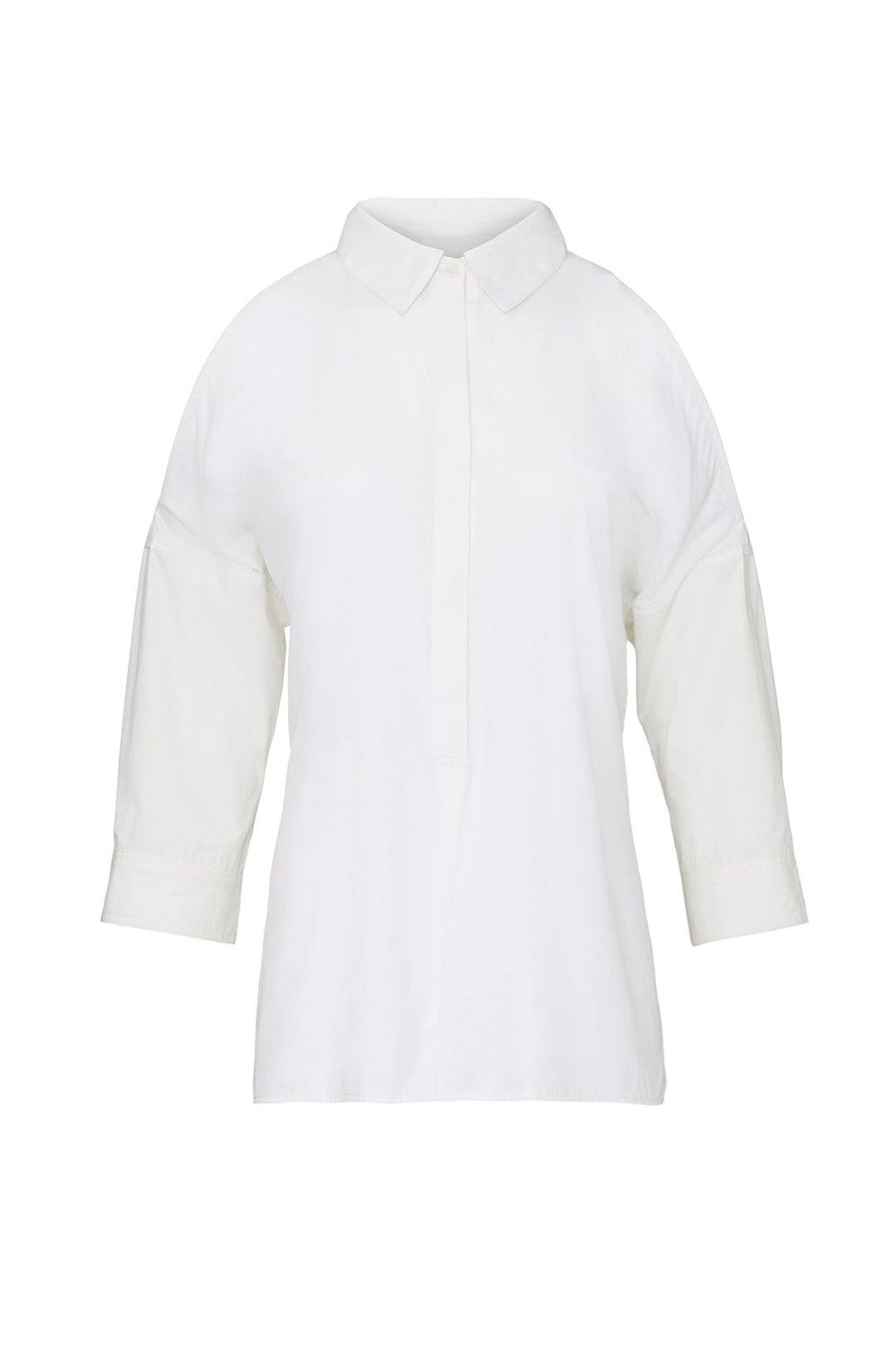 White Cold Shoulder Button Down by KF/KaufmanFranco x RTR