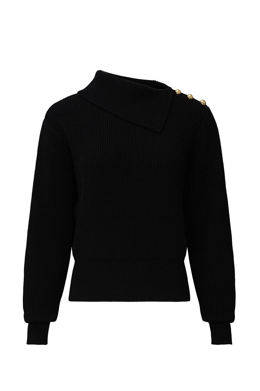 Black Foldover Sweater by Milly 4