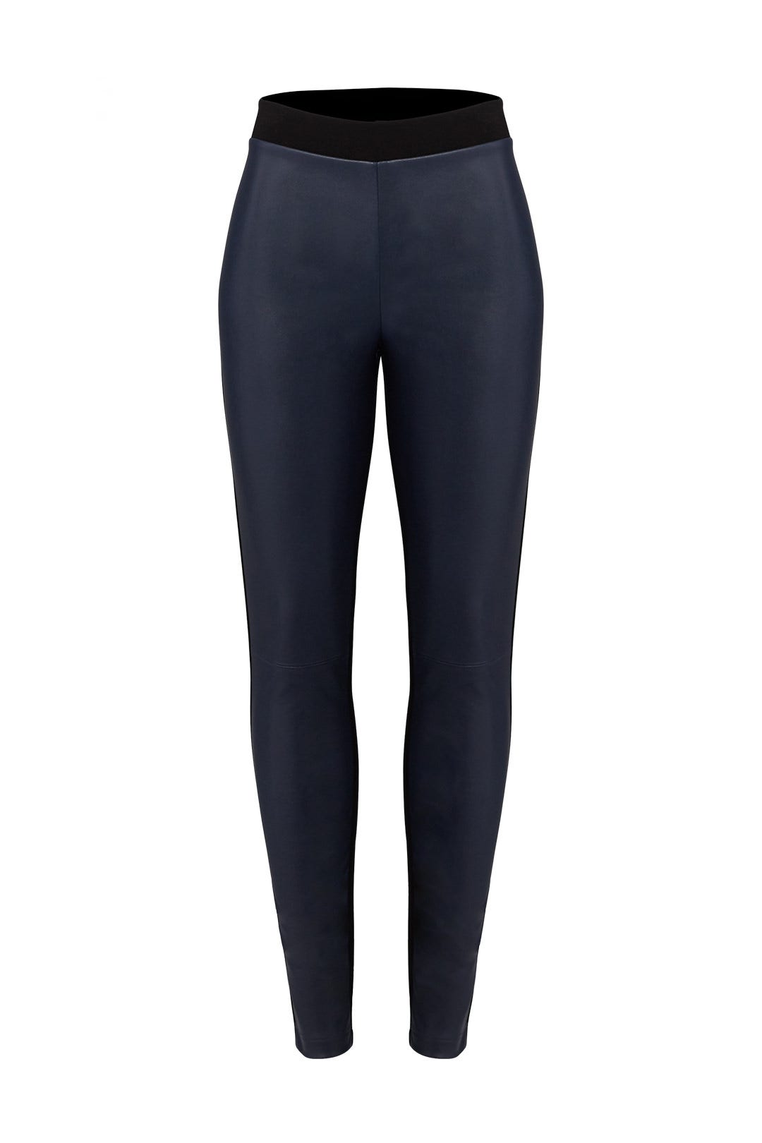 Navy Faux Leather Leggings by Slate & Willow