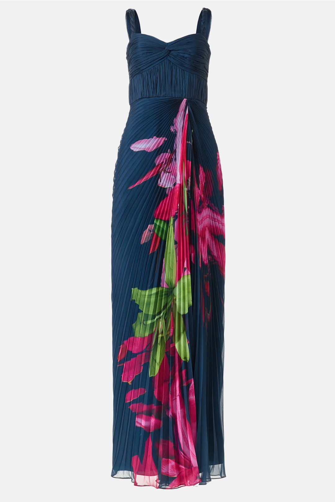 Drea Pleated Floral Gown by AMUR 4