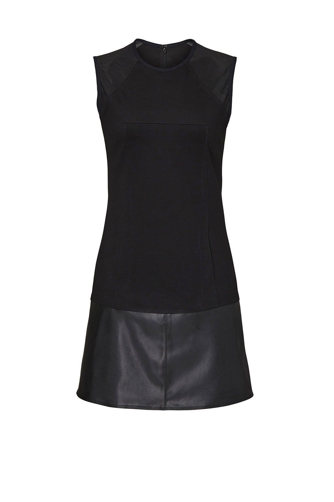 Black Faux Leather Trim Shift by KF/KaufmanFranco x RTR 4