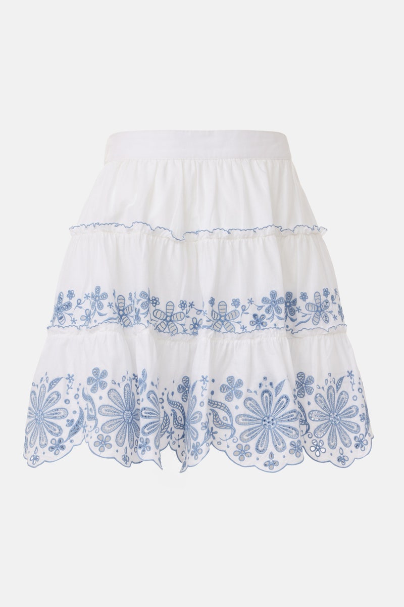 Floral Embroidered Tiered Mini Skirt by kate spade new york - Photo 4