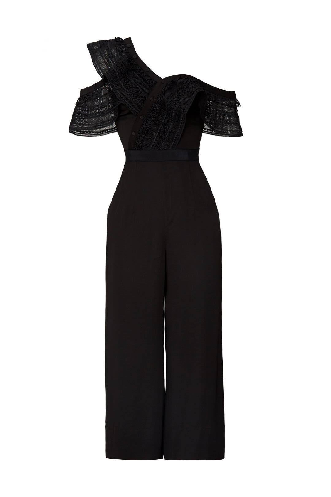 One Shoulder Frilled Jumpsuit by Self-Portrait 4