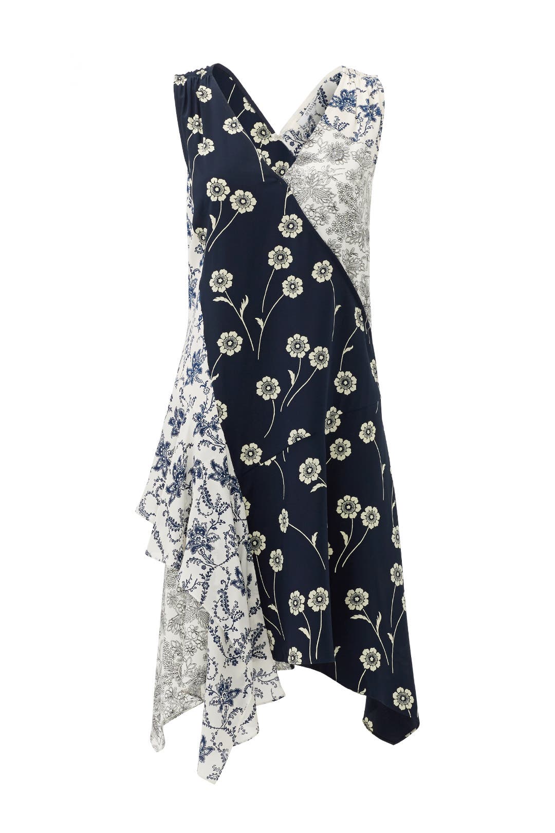 Navy Porcelain Patchwork Dress by Derek Lam 10 Crosby for $55 | Rent ...