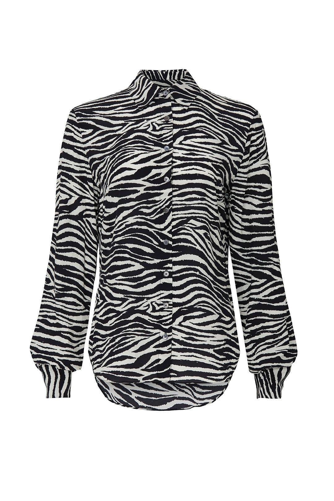 Kosma Zebra Print Button Down Shirt by Derek Lam 10 Crosby