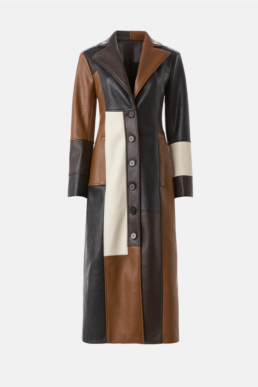 Patchwork Faux Leather Coat by Ronny Kobo x RTR 4