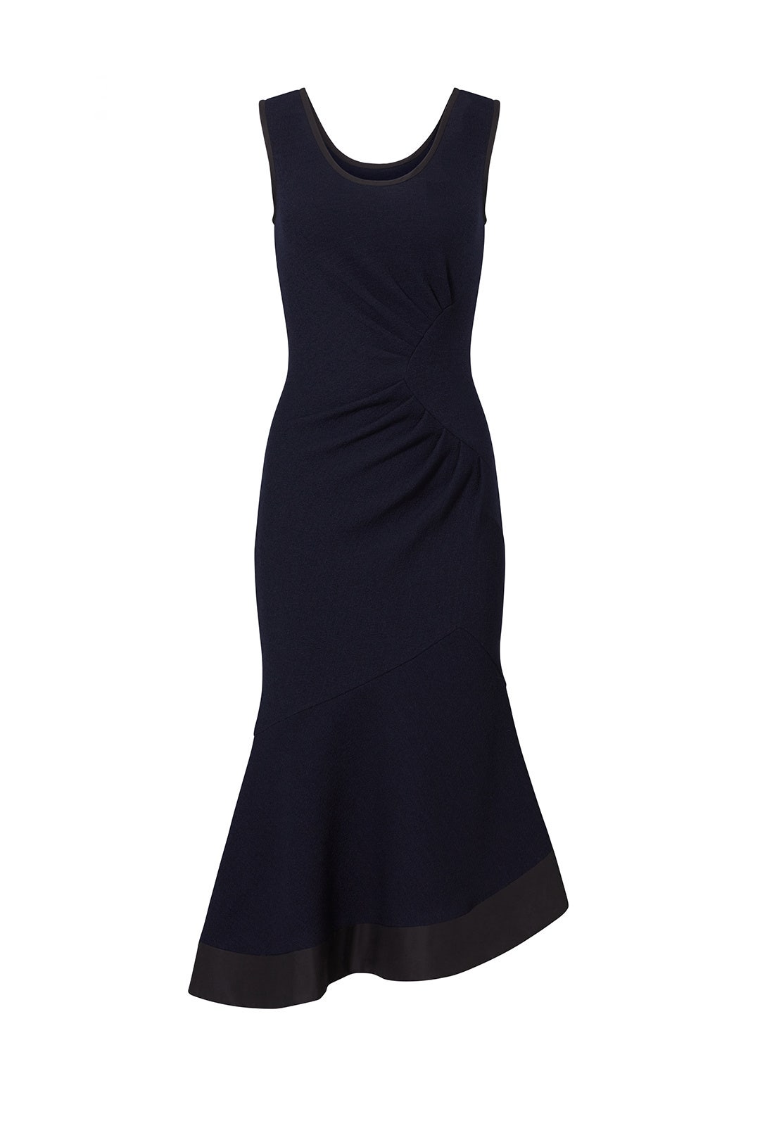 Navy Ruched Asymmetrical Dress by DEREK LAM 3