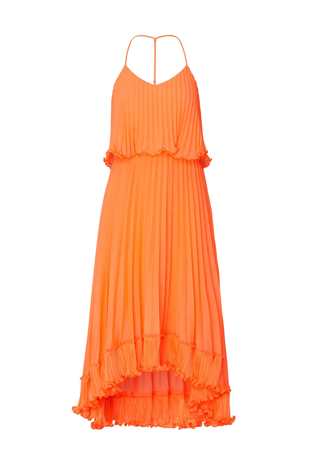 Pleated Burnout Georgette Dress by HALSTON 3