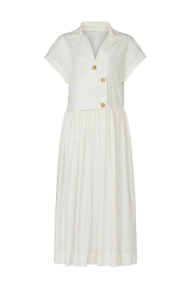 Tortoise Shell Button Dress (White Pheonix)