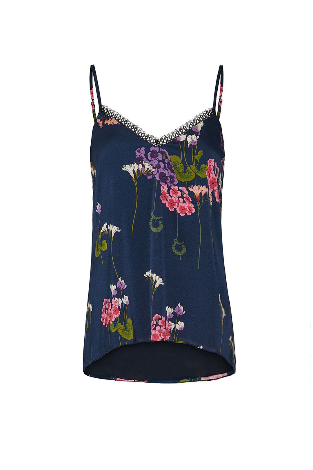 Navy Floral Tank by Nicole Miller