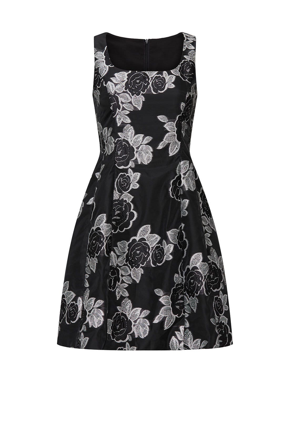 Black Floral Jacquard Flare Dress by Prabal Gurung x RTR