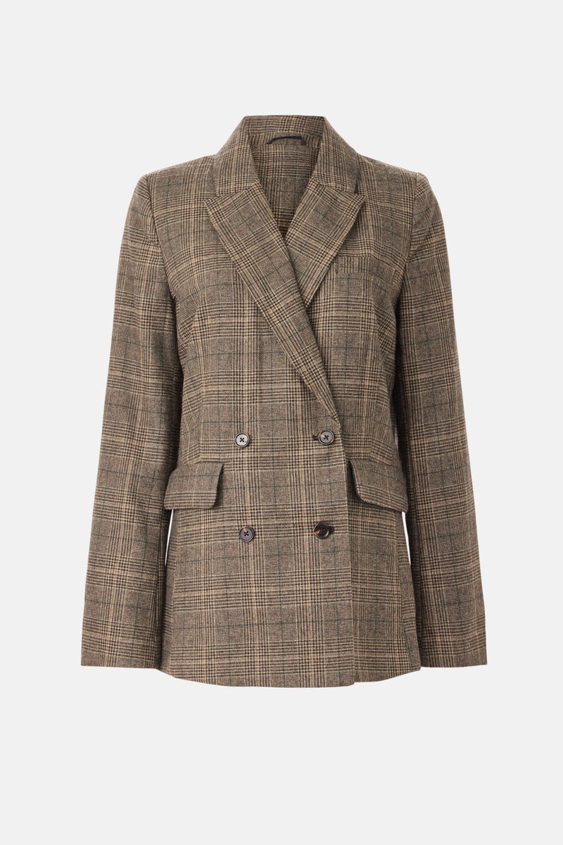 Brown Plaid Winston Blazer by Reformation - Photo 4