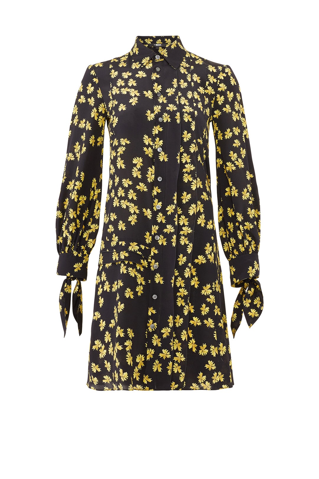 Pleated Floral Shirtdress by DEREK LAM