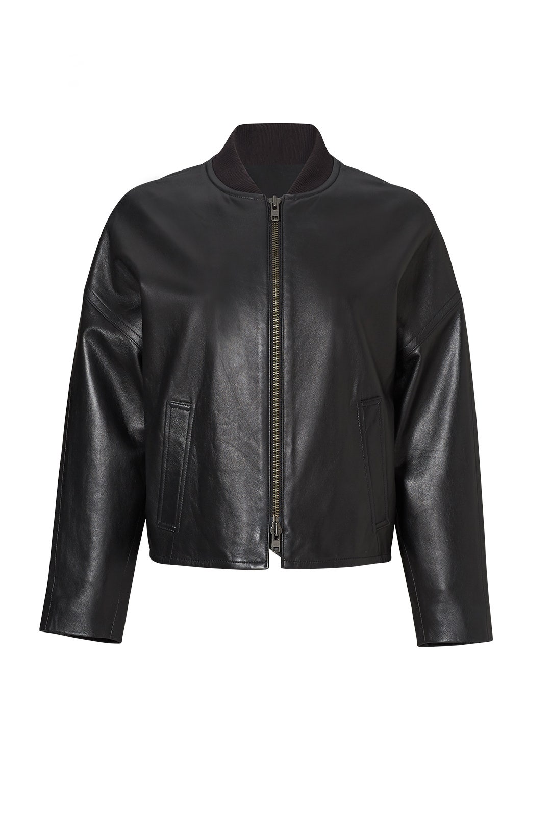 Black Leather Bomber Jacket by VINCE. 3