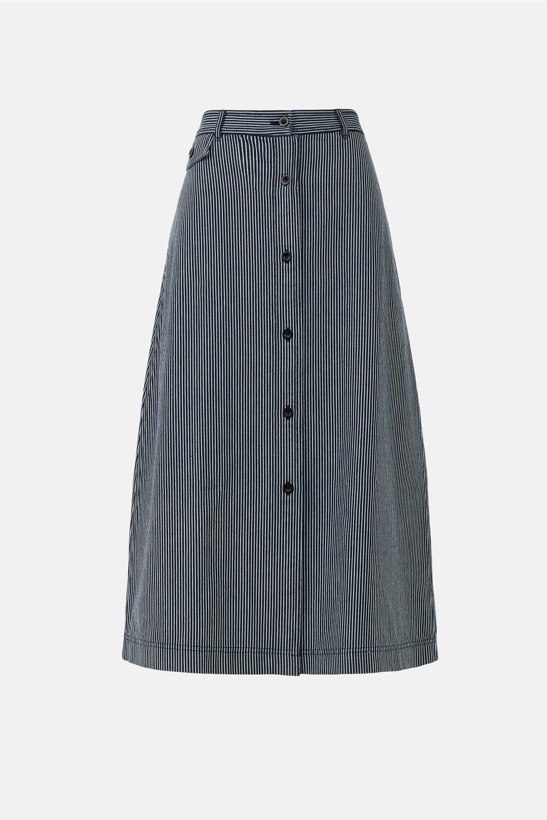 Robin Pinstripe Button Up Skirt by Ann Mashburn 4