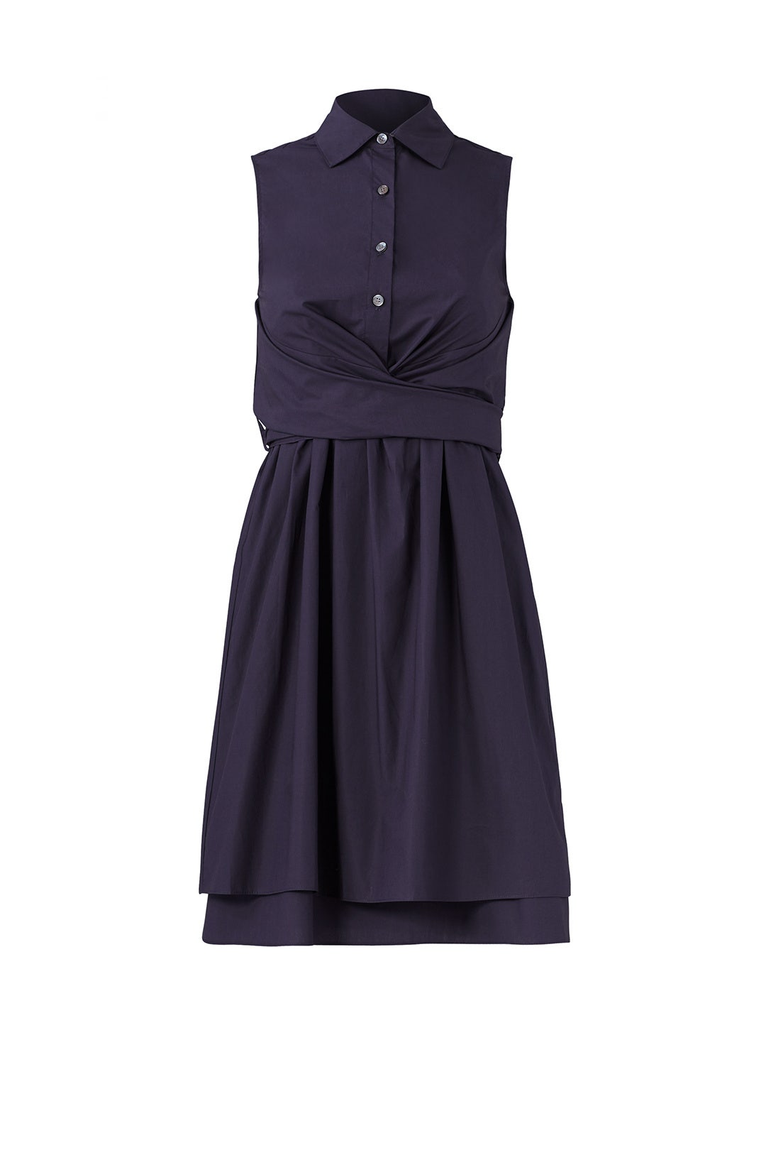 Navy Tie Ruffle Dress by Derek Lam 10 Crosby 3