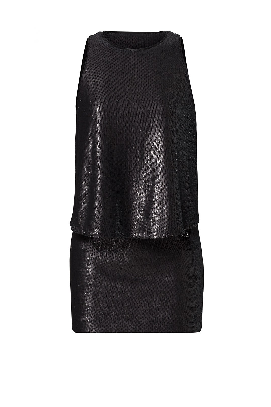 Black Sequin Popover Sheath by HALSTON