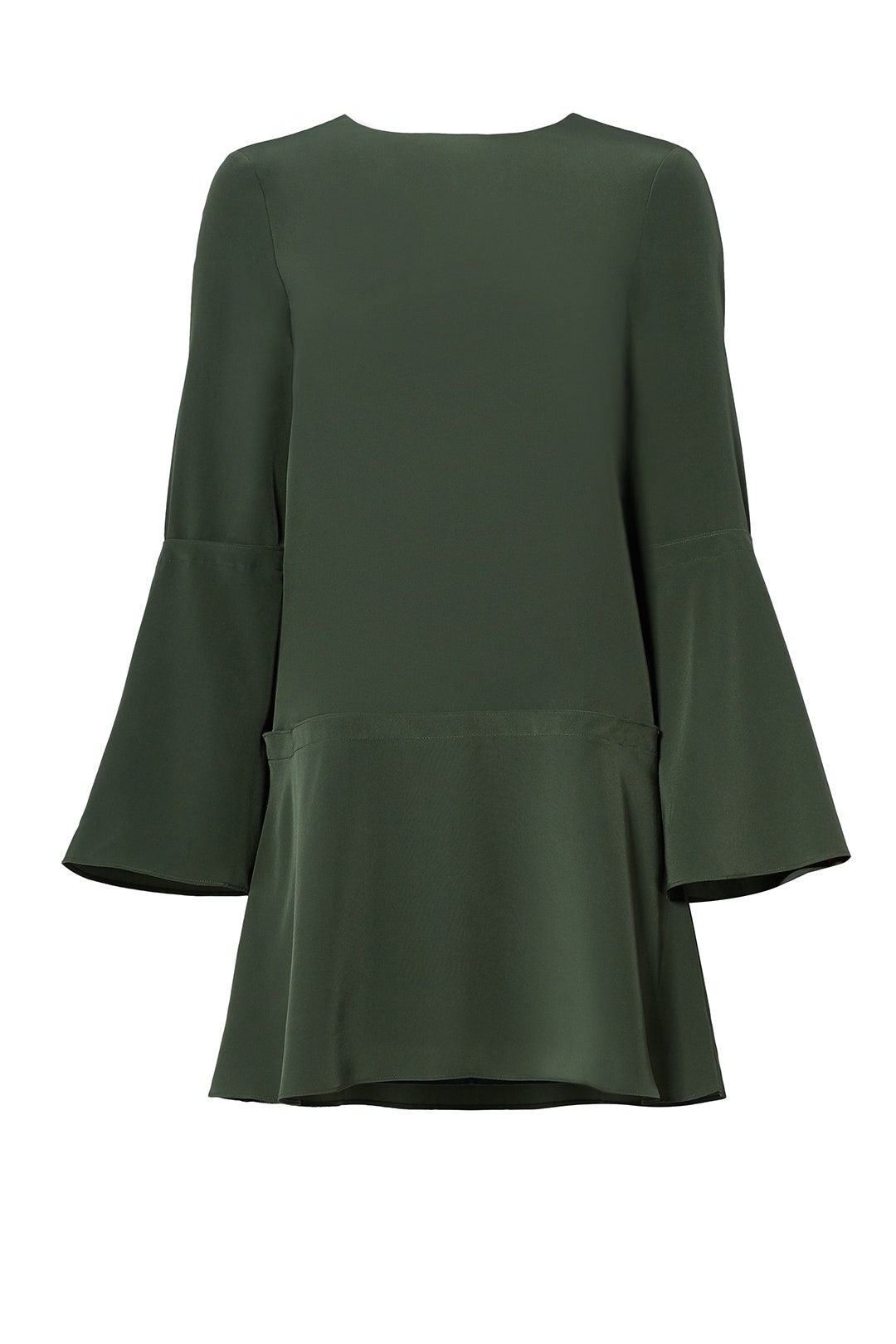 Green Silk Crew Dress by Tibi 3