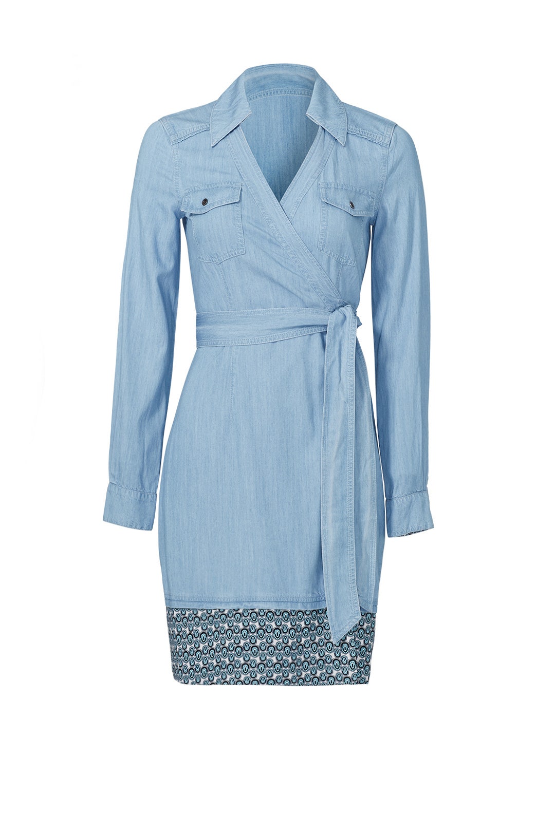 Savion Collared Chambray Wrap Dress by Diane von Furstenberg 3