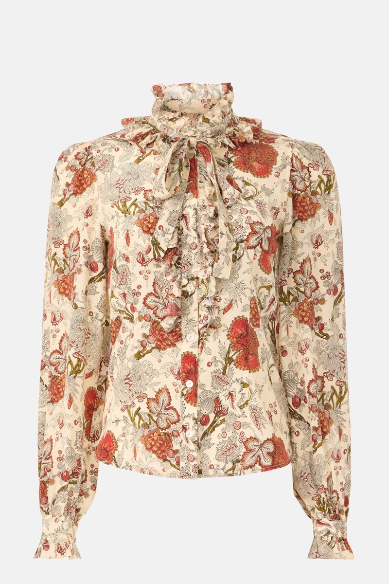 Catroux Silk Long Sleeve Button Front Blouse by Ulla Johnson - Photo 4