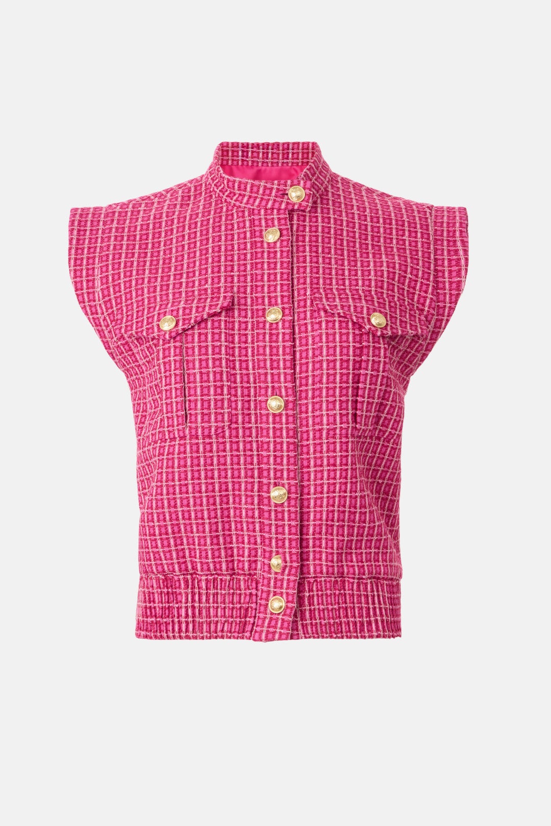 Namira Cotton Tweed Sleeveless Jacket by Derek Lam 10 Crosby 4