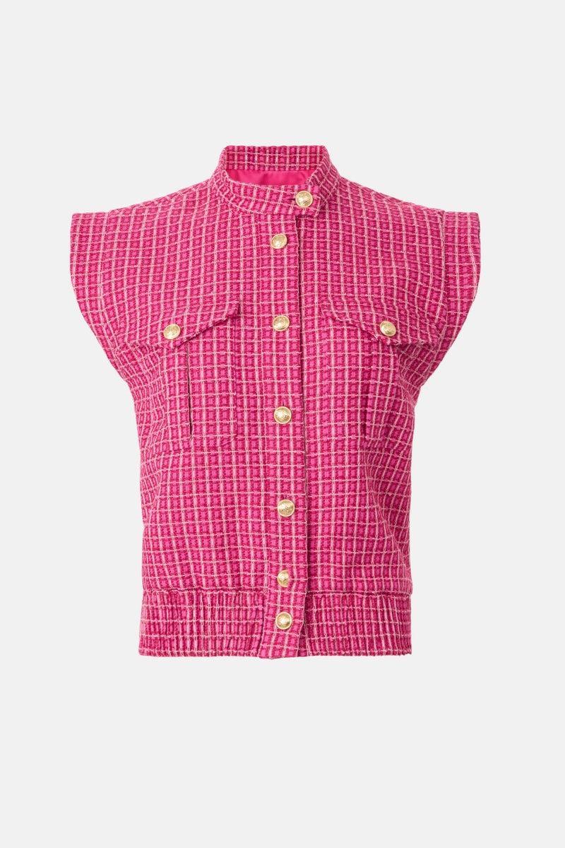 Namira Cotton Tweed Sleeveless Jacket by Derek Lam 10 Crosby - Photo 4