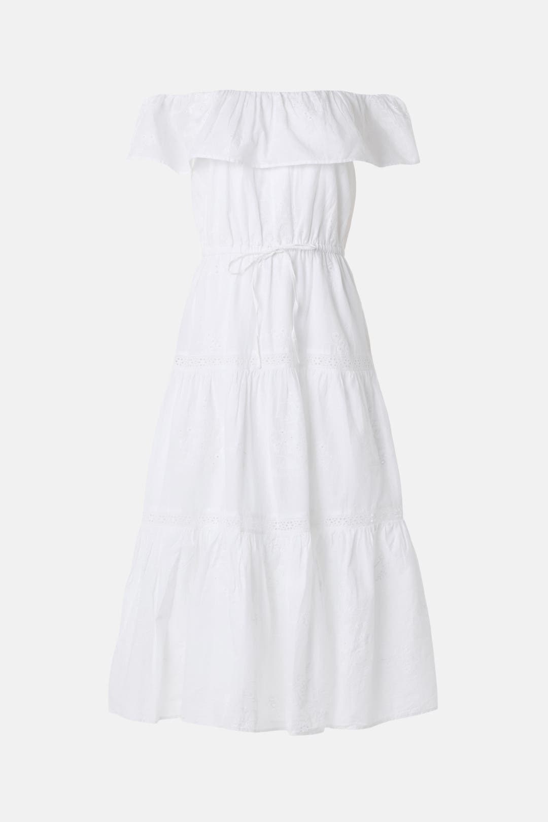 Cotton Off The Shoulder Tiered Dress by Lauren Ralph Lauren Cotton Off The Shoulder Tiered Dress by Lauren Ralph Lauren