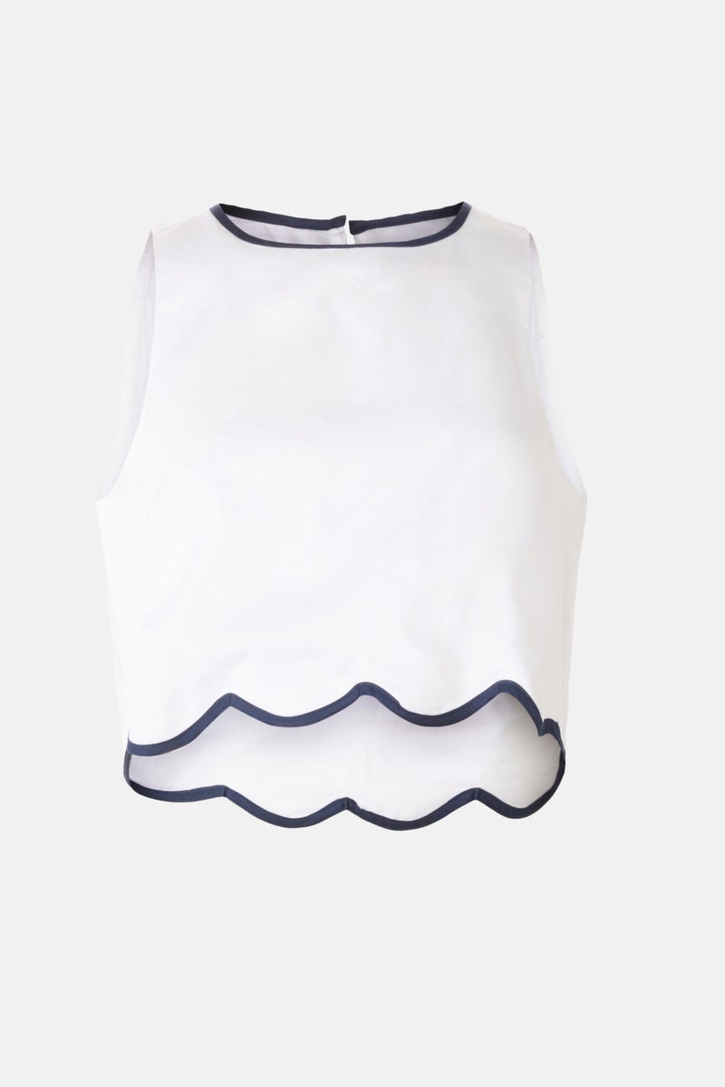 Alexis Cotton Scallop Top by French Connection - Photo 4