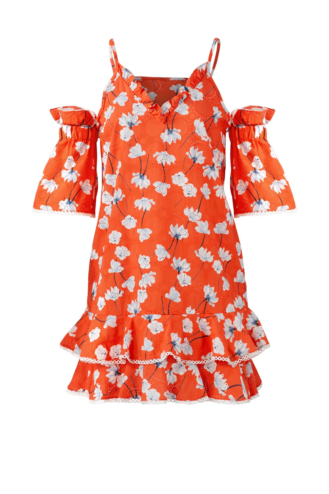 Vermilion Floral Bubble Sleeve Dress by Nicholas 3