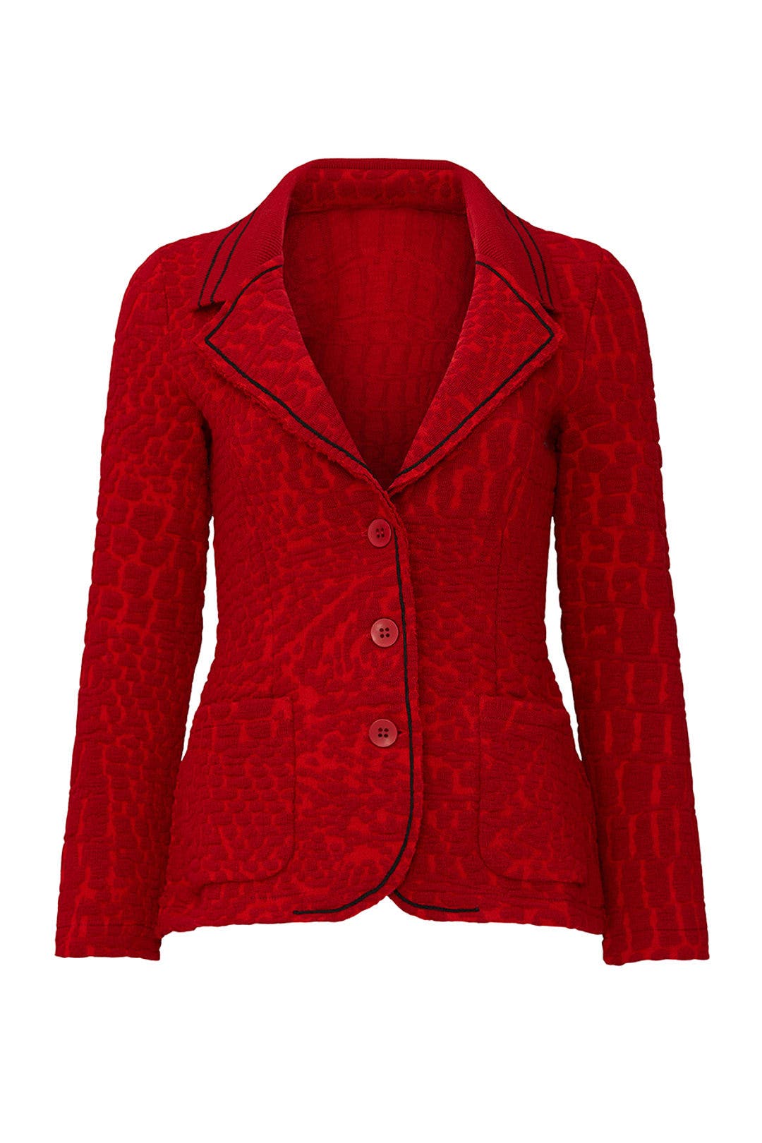 Red Textured Blazer by Aldomartins 4