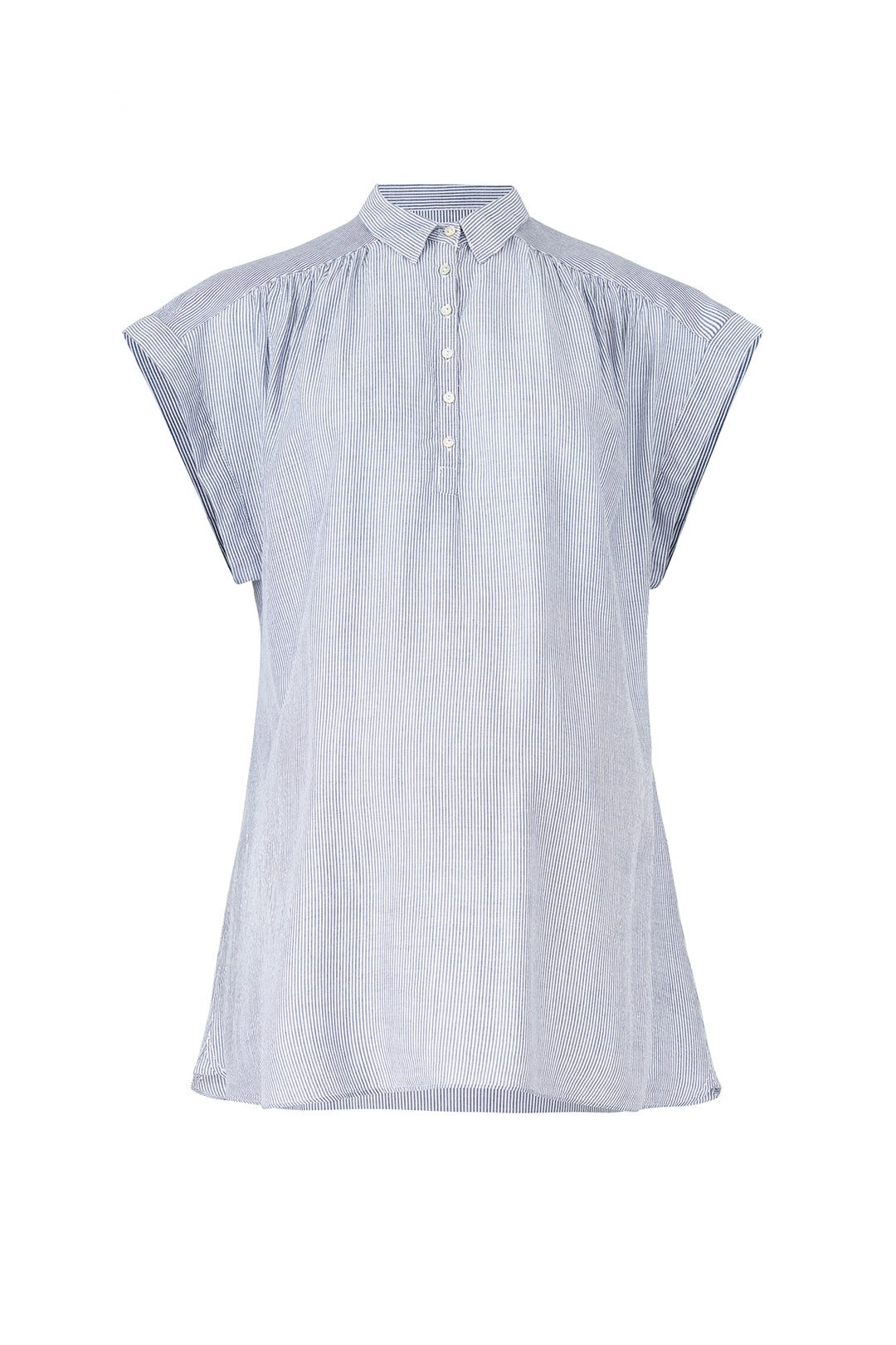 Blue Pinstripe Maternity Top by Ingrid & Isabel 3